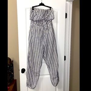 Stripe Sleeveless Jumpsuit